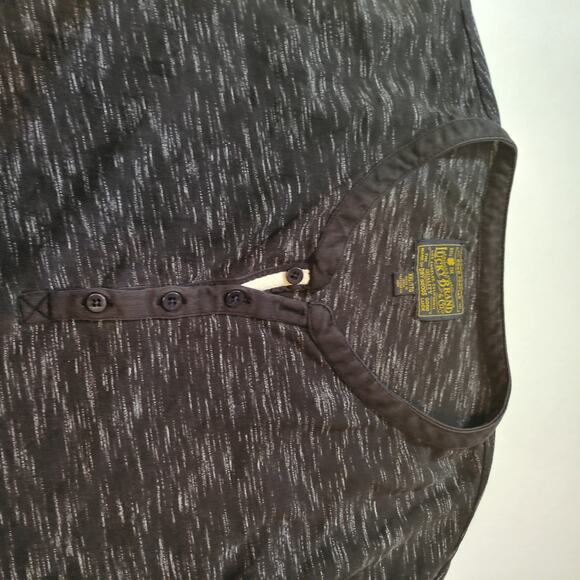 Lucky Brand XXL Long Sleeve Heathered Black Cotten Blend Henly Shirt - Picture 2 of 6